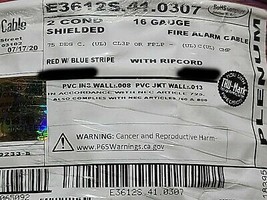 Carol E3612S 16/2C Solid Shield Plenum Fire Alarm Cable FPLP Red w/ Blue... - $29.69