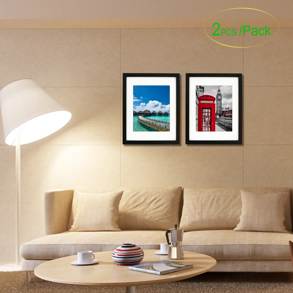 11 by 14 Inch Black Gold Picture Frame Photo Pictures 8x10 With White