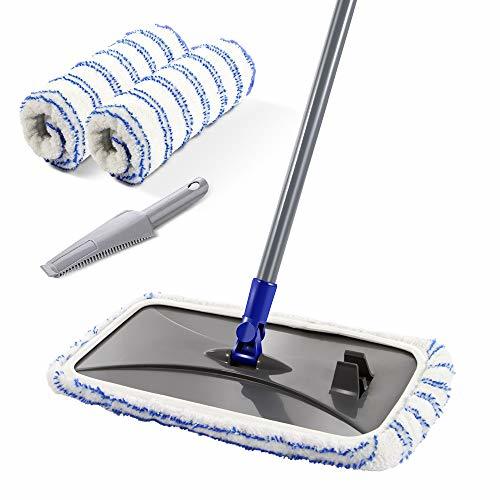 Large Surface Microfiber Flat Mop with 2 Pcs Mop Head and Cleaning