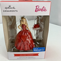 Hallmark 2022 HOLIDAY BARBIE Ornament Hook Resin Red Dress Walmart Exclusive NEW - $17.99