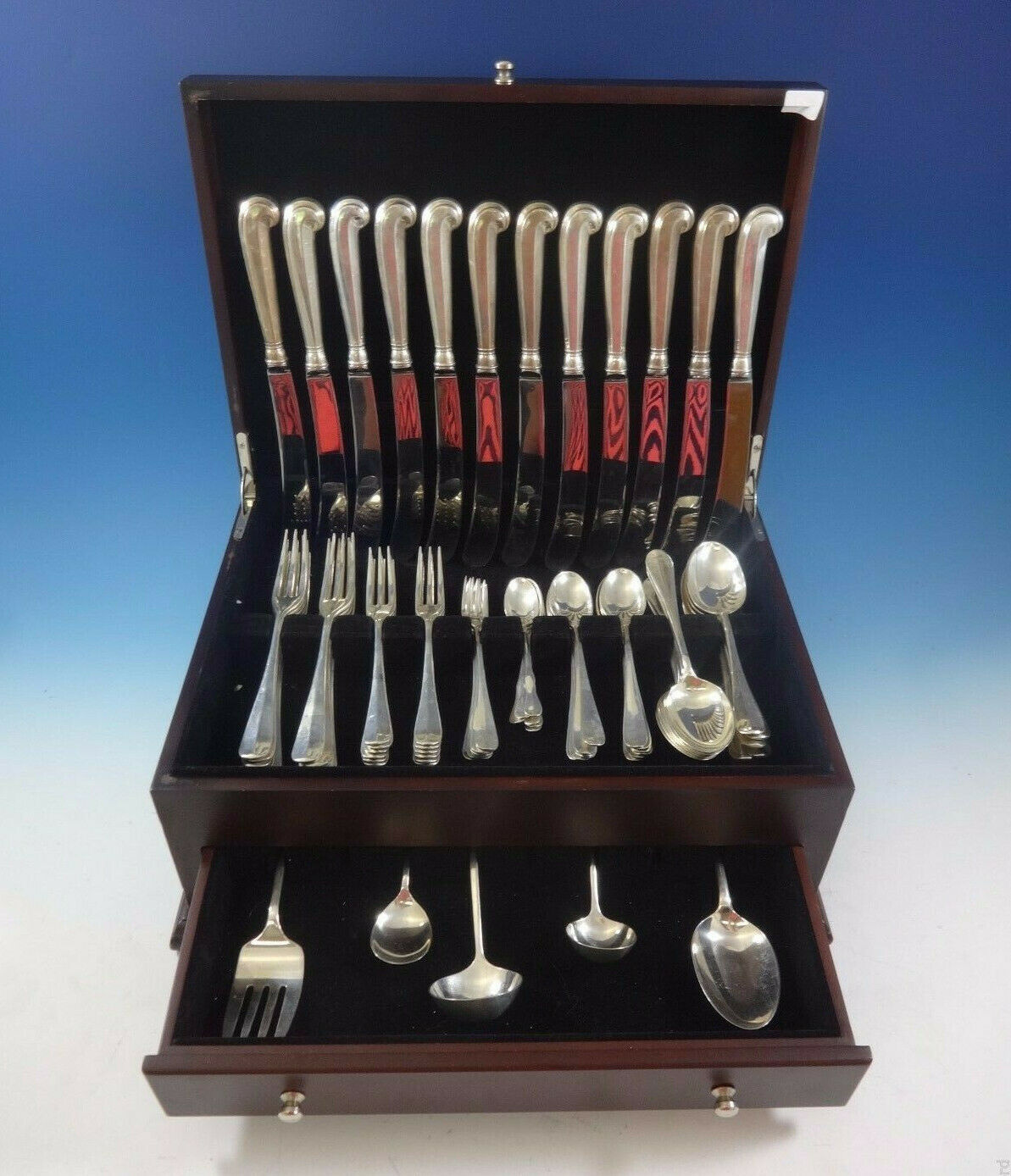 Primary image for Queen Anne Williamsburg by Stieff Sterling Silver Dinner 12 Flatware Set 89 Pcs