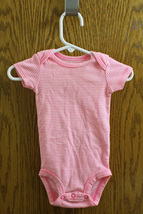 Carter&#39;s Pink and White Stripe One-Piece Body Suit - Size Girls 3 Months - $8.99