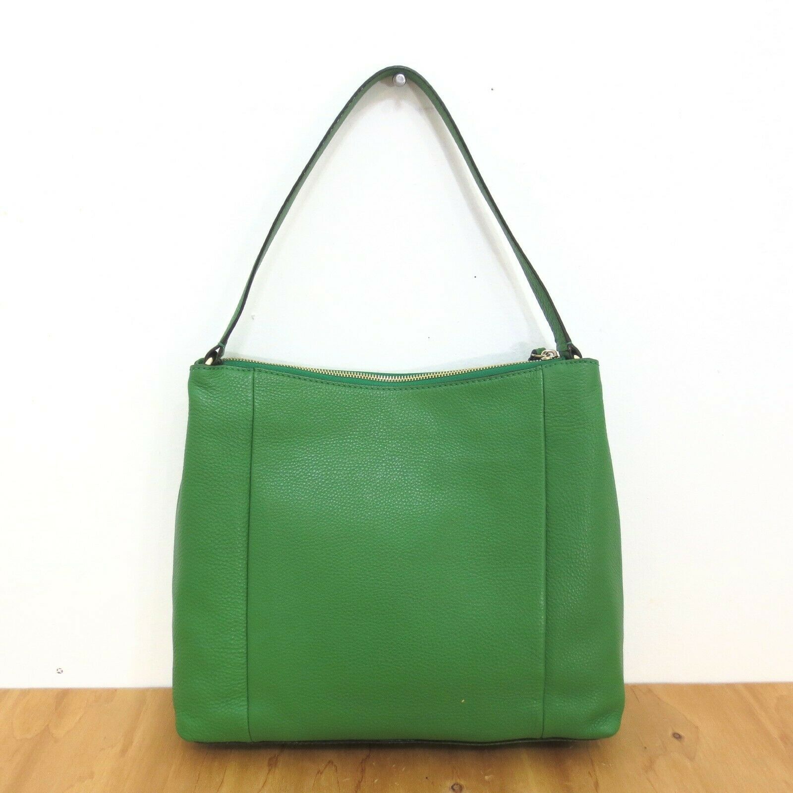 Kate Spade Pebbled Green Top Zip Medium Sized Leather Shoulder Bag Purse 0716md Womens Bags 5193