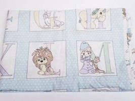 Vintage Precious Moments Reversible Alphabet Handmade Baby Quilt *Stains* - $39.49