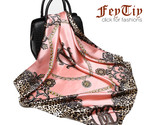 Xury brand pink leopard hijab silky satin shawl scarfs foulard square head scarves thumb155 crop
