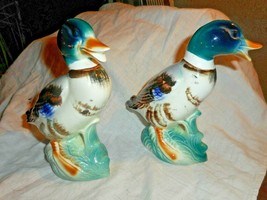 Vintage Ceramic Ducks figurines Mallard Standing Duck Figures Colorful p... - £26.98 GBP