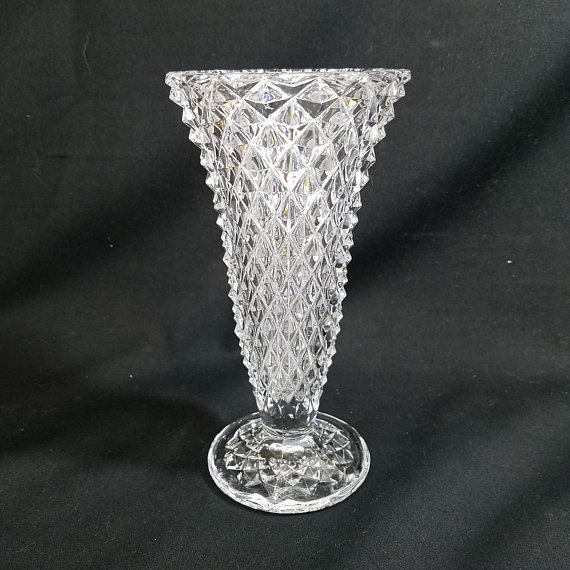 Indiana Glass Diamond Point Clear Glass Vase And 50 Similar Items