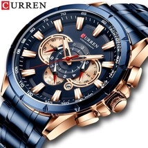 CURREN New Mens Watches Fashion Stainless Steel Sport Quartz Watch Men Luxury Br - $36.99+