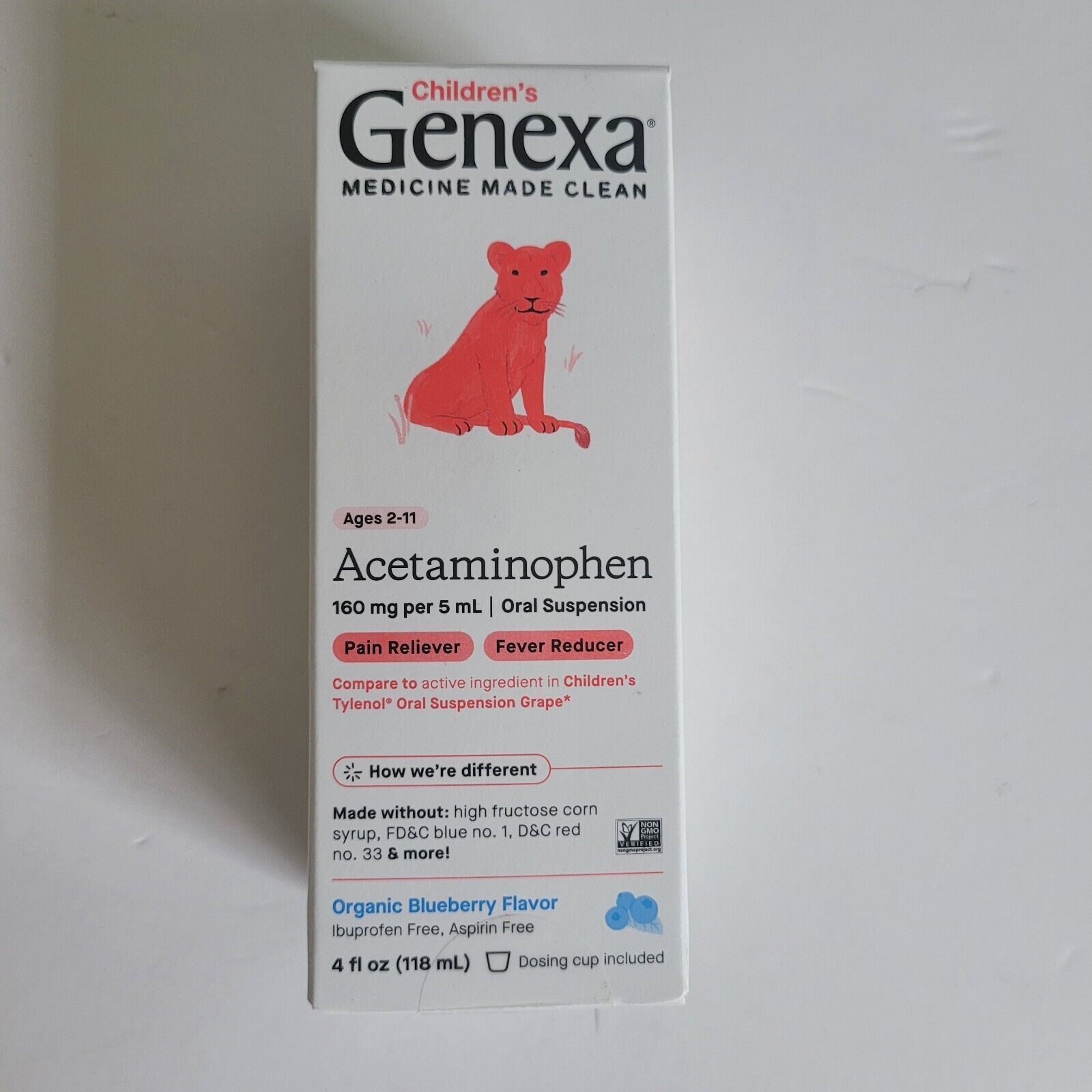 Genexa acetaminophen 4fl oz blueberry ages 211 SEALED Pain & Fever Relief