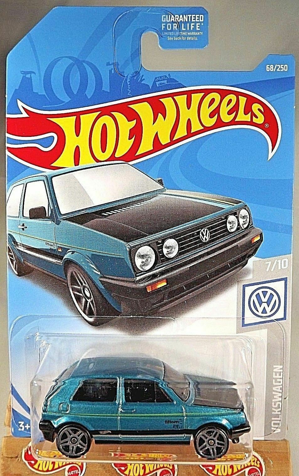 2019 Hot Wheels #68/250 Volkswagen Series 7/10 VOLKSWAGEN GOLF MK2 Teal ...