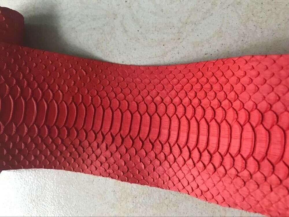 Red Asia Spitting Leather Snake Hide Skin Python thickness Lambskin Snakeskin