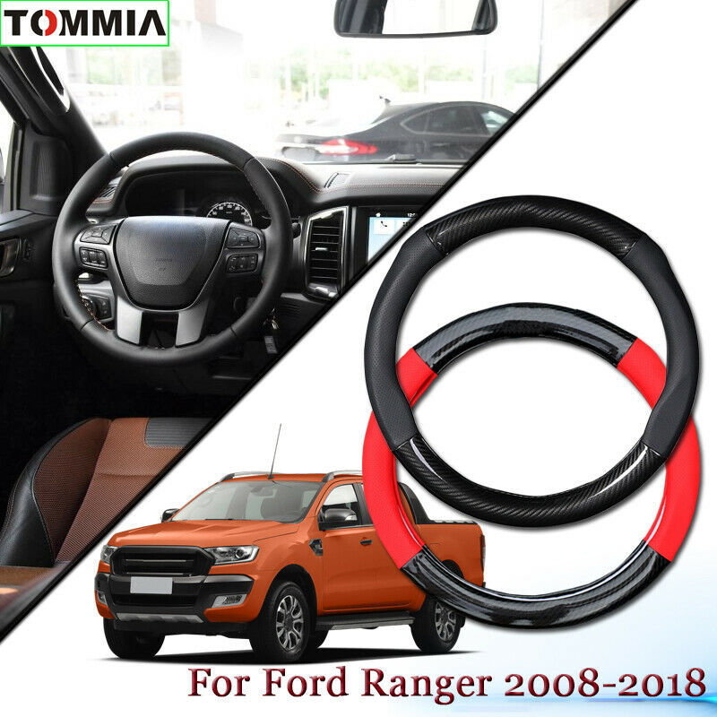 AntiSlip Carbon Fiber Leather Car Steering Wheel Cover For Ford Ranger