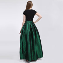 BURGUNDY A-Line MAXI Ruffle Skirt Outfit Taffeta Party Skirt High Waisted Plus image 7