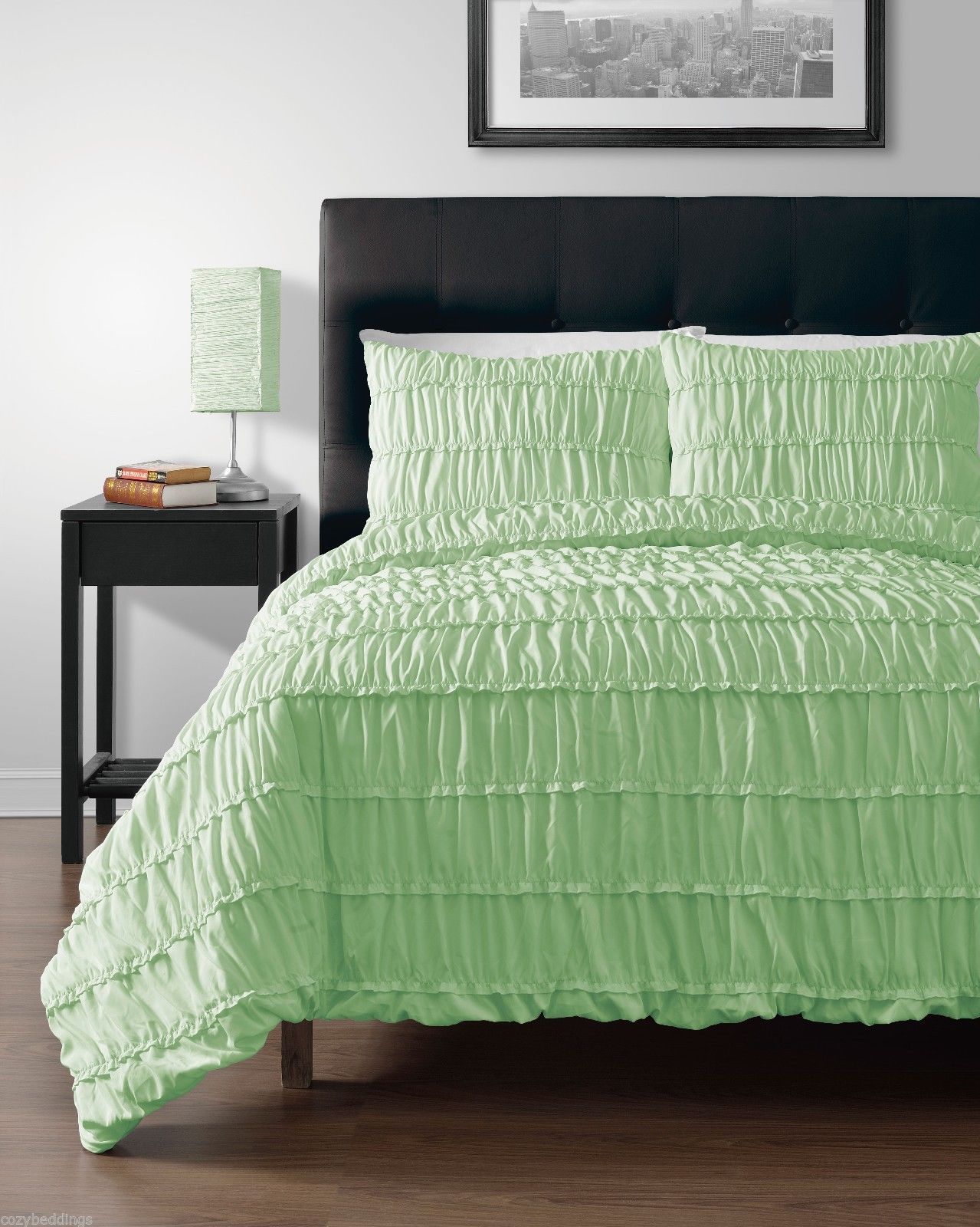 Pinzon MINT, Green 5pc Duvet Cover Set With Duvet Insert King/CalKing