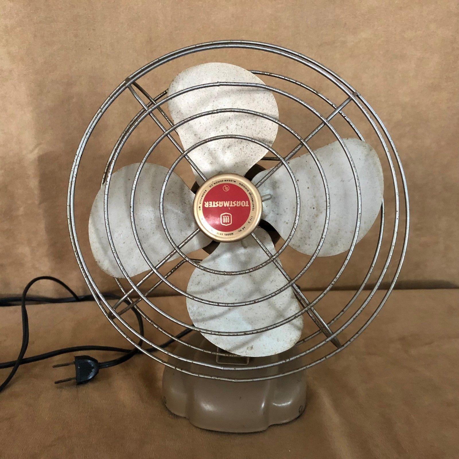 Vintage WORKING Toastmaster 8" Electric Fan Model 5310 McGraw Edison