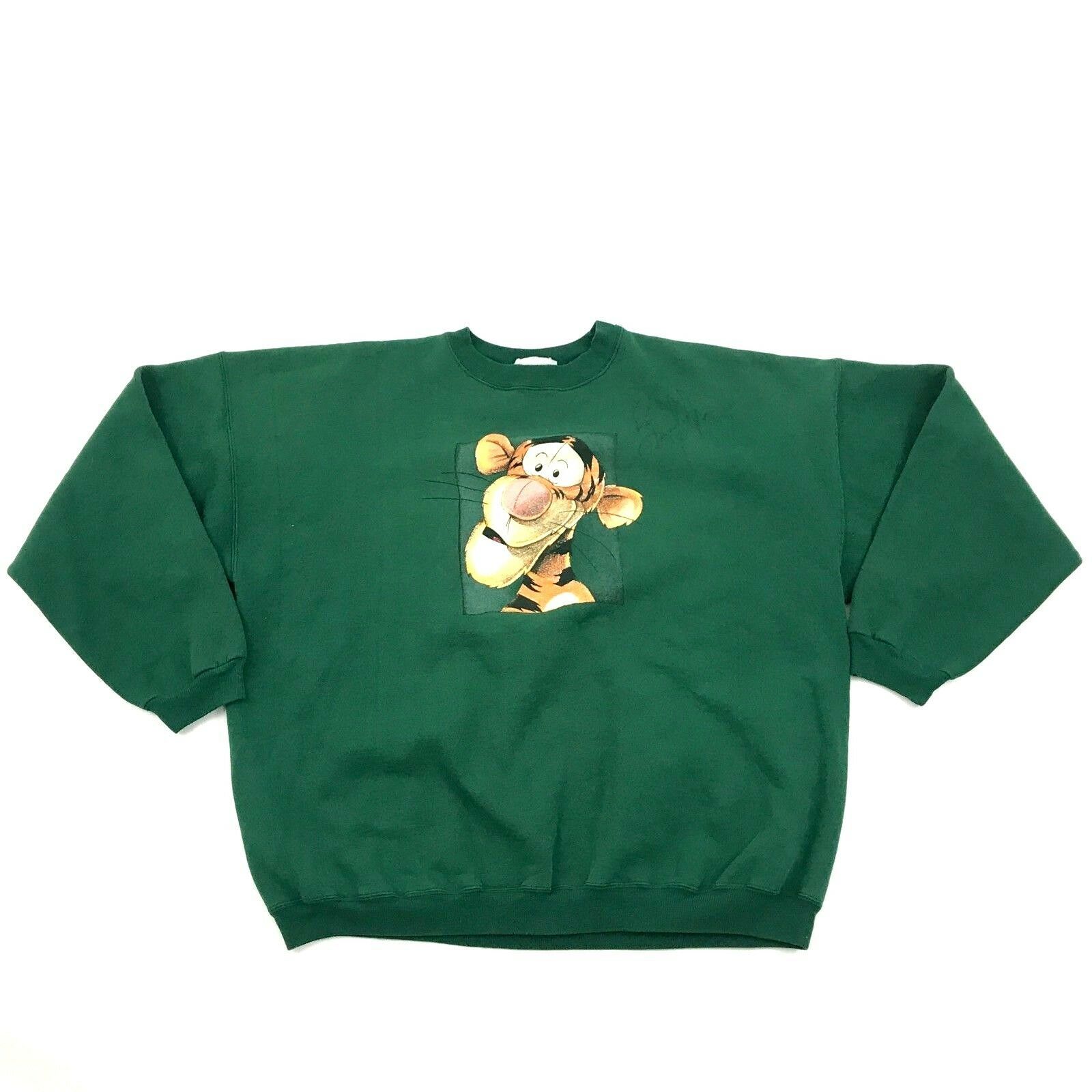 VINTAGE Disney Tigger sweatshirt Size XXL 2XL Autographed Green Crew ...