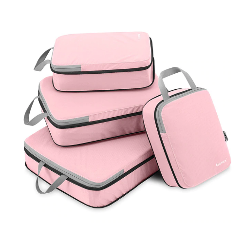 Gonex 4pcs/set Travel Suitcase Luggage Storage Bag Clothing Packing - Pink
