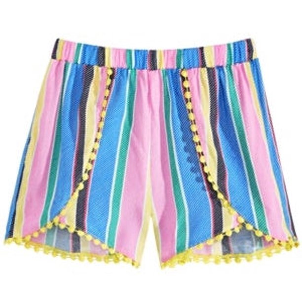Epic Threads Big Girls Striped Challis Shorts, Lemon Zest M - $14.01