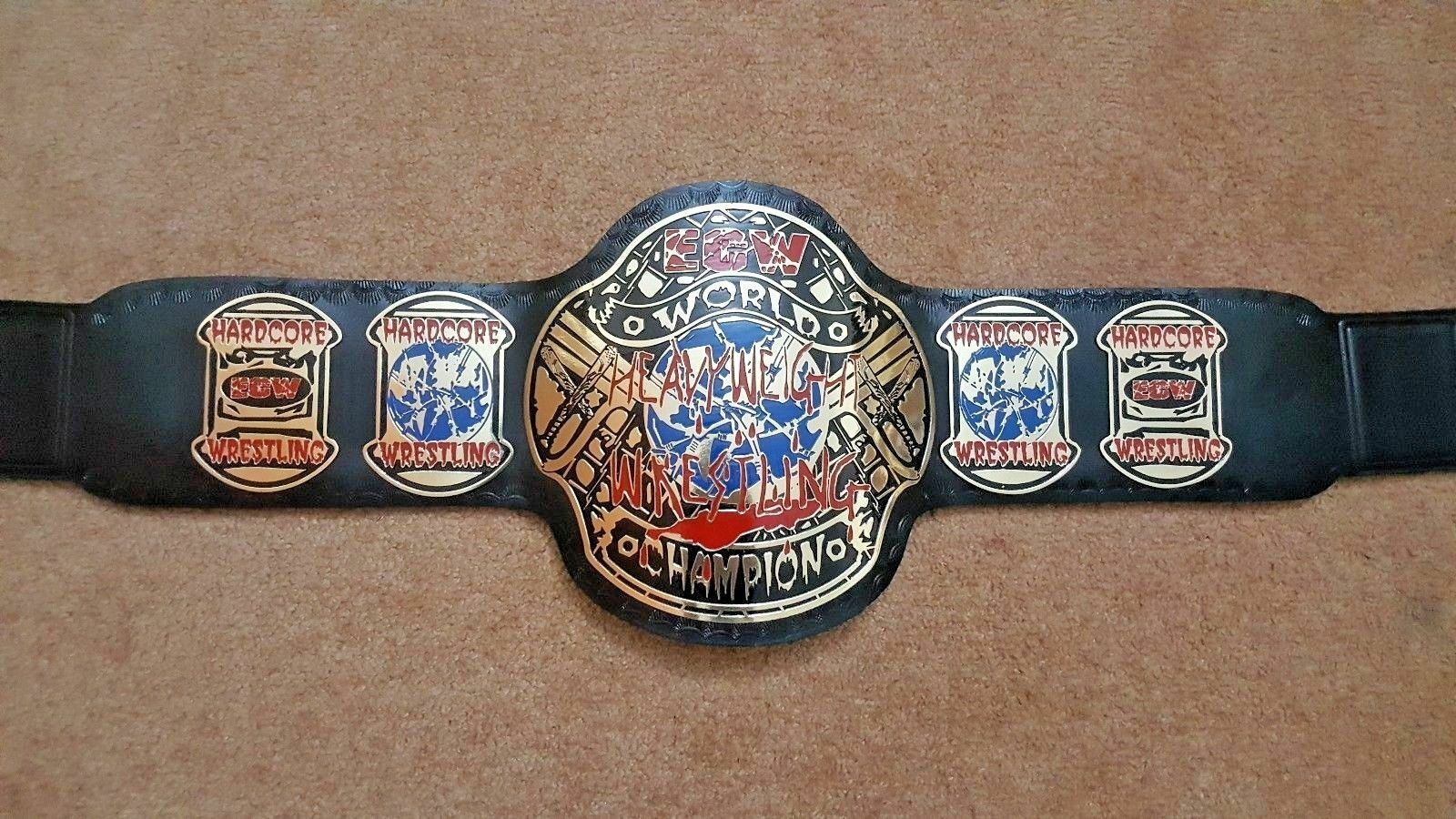 ECW World Hardcore Heavyweight Championship Title Belt Gold Plated ...