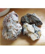 3 pc white Quartzite crystal Rocks nuggets stones Montana raw aquarium t... - $9.99