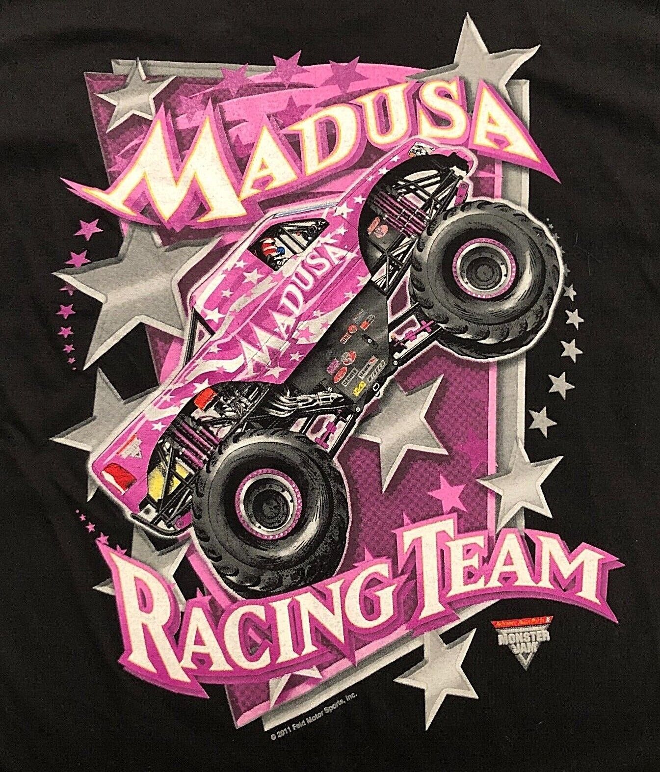 MADUSA Signed Monster Jam 2011 FELD Racing Team Debra Miceli Black T-Shirt L