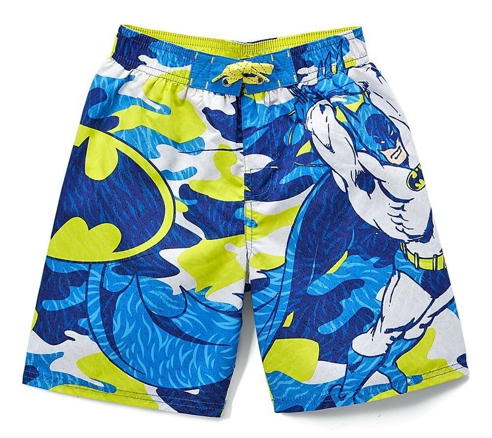 BATMAN DC COMICS UPF-50+ Bathing Suit Swim Trunks Boys Size 5-6 Up To 10-12 - $15.60