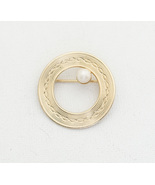 Vintage Geometrical Egyptian Faux Pearl Brooch H4 - $12.99