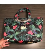 NEW Victoria&#39;s Secret Black Palm Floral Weekender Tote Travel Bag Emboss... - $49.99