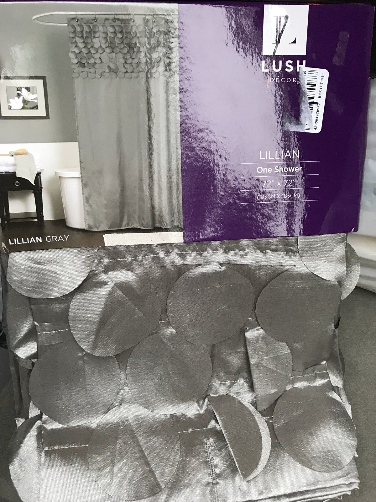 Lush Decor Lillian Grey Shower Curtain Nwt And 23 Similar Items Lush Decor Lillian Grey Shower Curtain