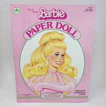 Vintage 1983 Pink Pretty Barbie Paper Doll Mattel Book Never Used Golden PRE-CUT - $32.36