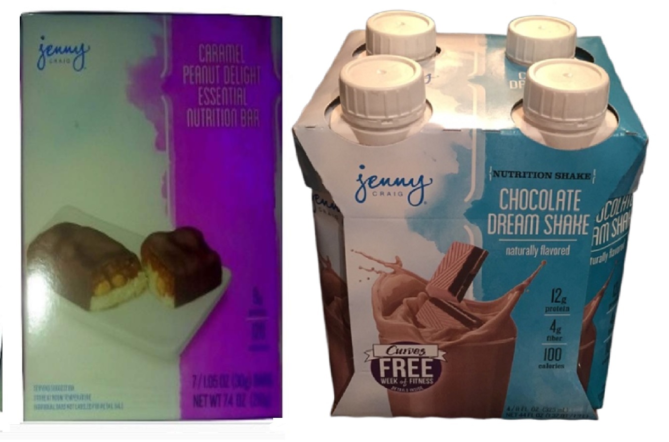 Jenny Craig Caramel Peanut Delight Anytime Bars,7ct, Chocolate Shakes