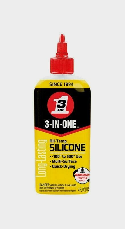 3-IN-ONE All-Temp SILICONE Oil 4oz Long Lasting Quick Drying Lubricant 120008