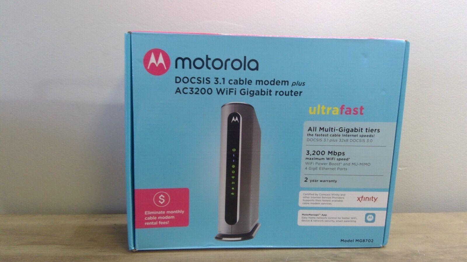Motorola Mg8702 Docsis 31 Cable Modem Plus W Ac3200 Wifi Router Modems
