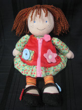 Carters Learn to button, zip, snap crinkle dress doll brown pig tails Curly hair - $35.63