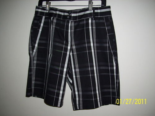 Primary image for Quagmire Golf Shorts flat front Black plaid Women Short pant
