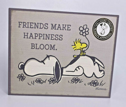 Hallmark Peanuts Snoopy &amp; Woodstock &quot;Friends Make Happiness Bloom&quot; Sign ... - $24.99