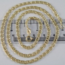 18K YELLOW GOLD CHAIN 3.5 MM FLAT NAVY MARINER LINK 19.70 INCHES MADE IN ITALY image 1