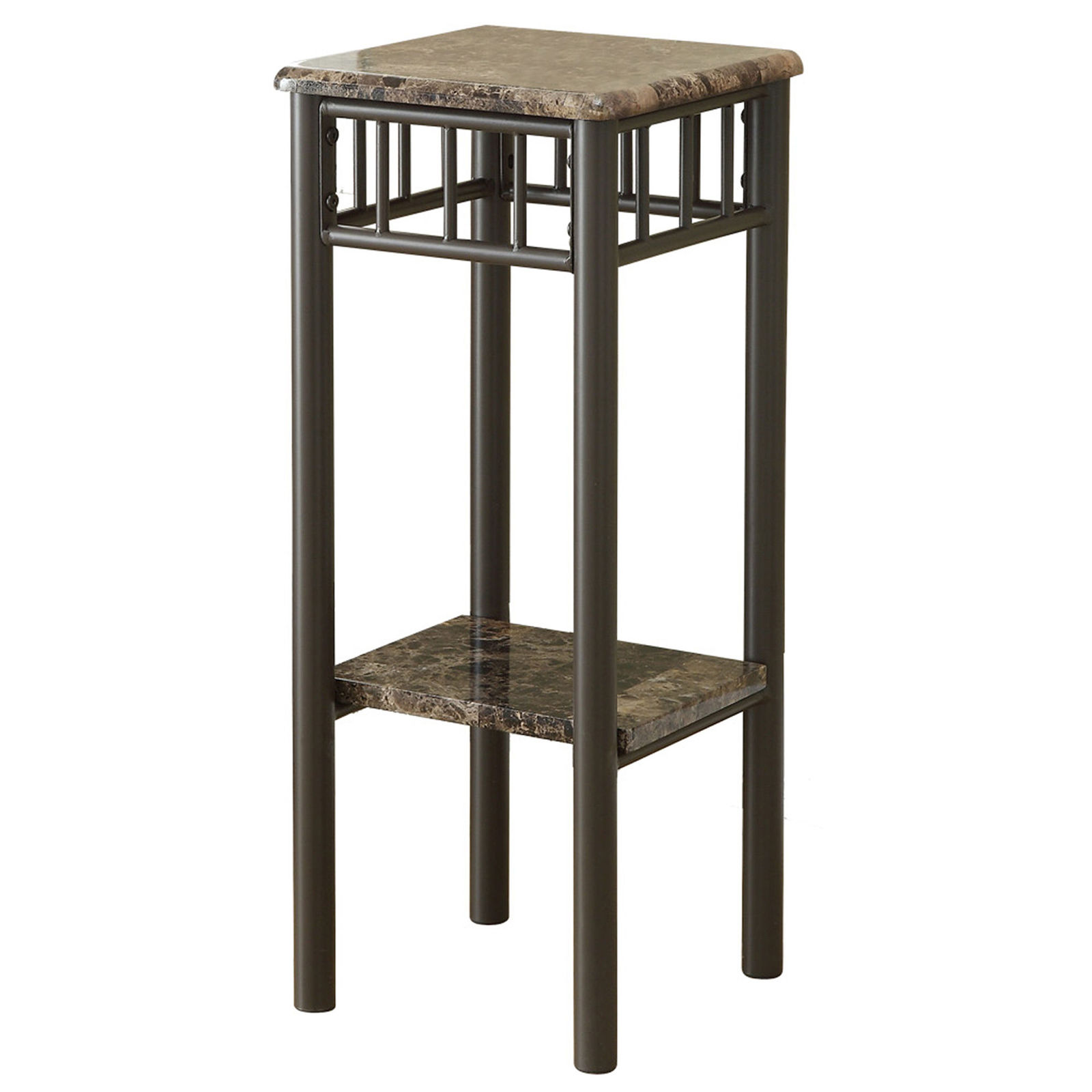 12 x 12 x 28 Cappuccino Mdf Metal  Accent Table