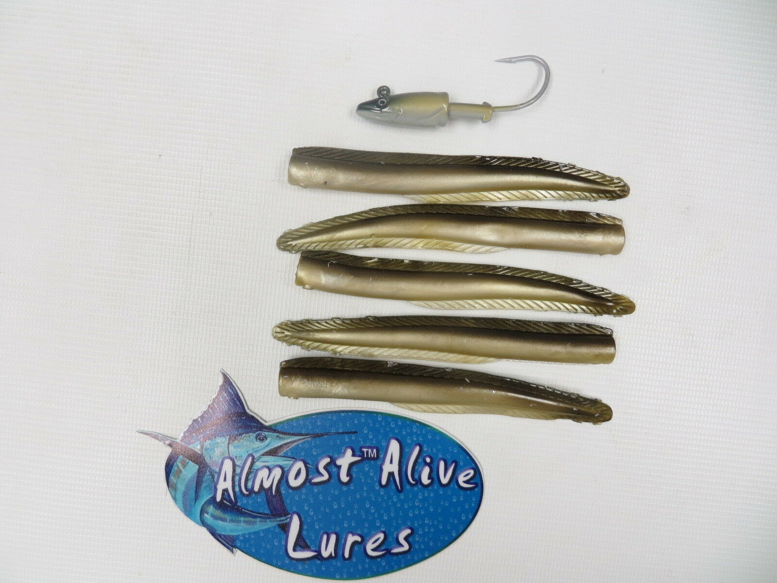 Soft Plastic Eel Tails with Lead Eel Head Menhaden 1oz Almost Alive Lures Soft Plastics
