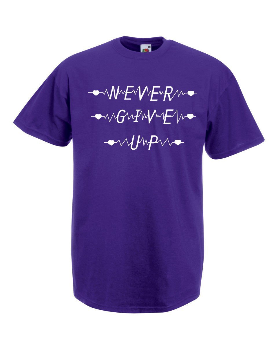 Mens T-Shirt Quote Never Give Up, Inspirational Shirts, Motivational Shirt - $24.74 61eqvkts7el