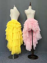 Yellow High Low Layered Tulle Skirt Outfit Hi-lo Layered Holiday Tulle Skirts image 6