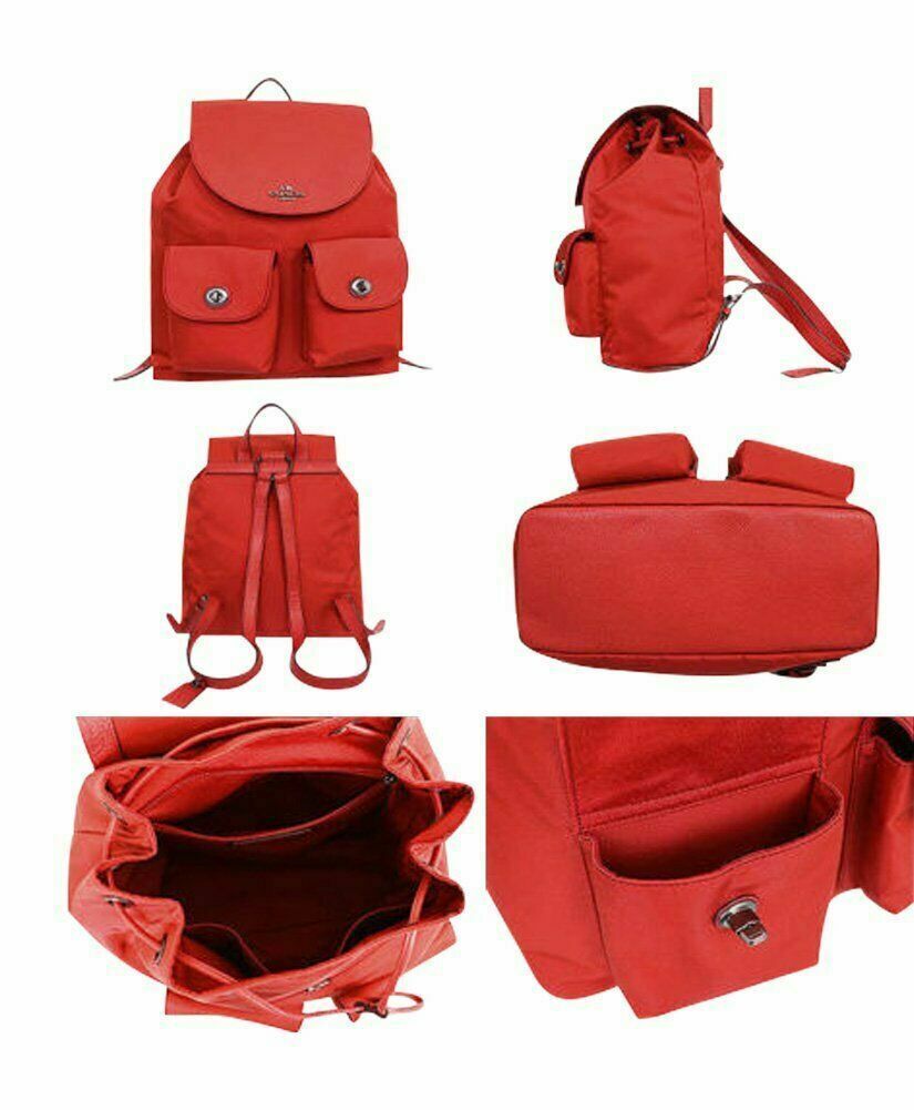 red coach backpack