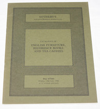 Sothebys Catalogue English Furniture Reference Books Tea Caddies London ... - $9.89