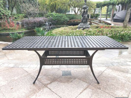 9 piece outdoor dining set Rubaiyat Expandable Table cast aluminum furniture. image 2