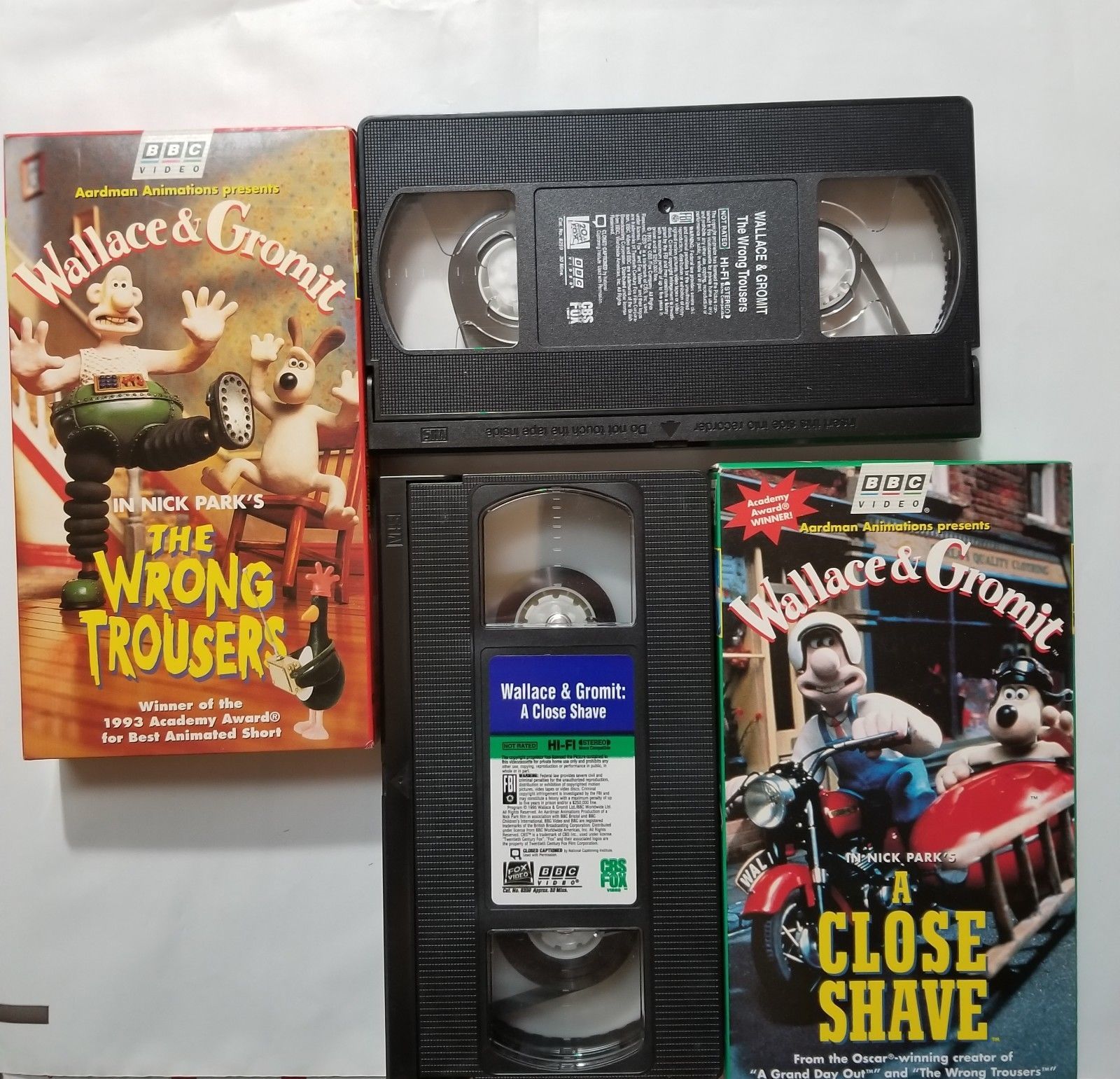 Wallace and Gromit VHS Tapes The Wrong Trousers / A Close Shave VHS Tapes