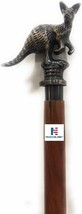 Brass Antique Kangaroo Handle Walking Stick Designer Vintage Gift Collection