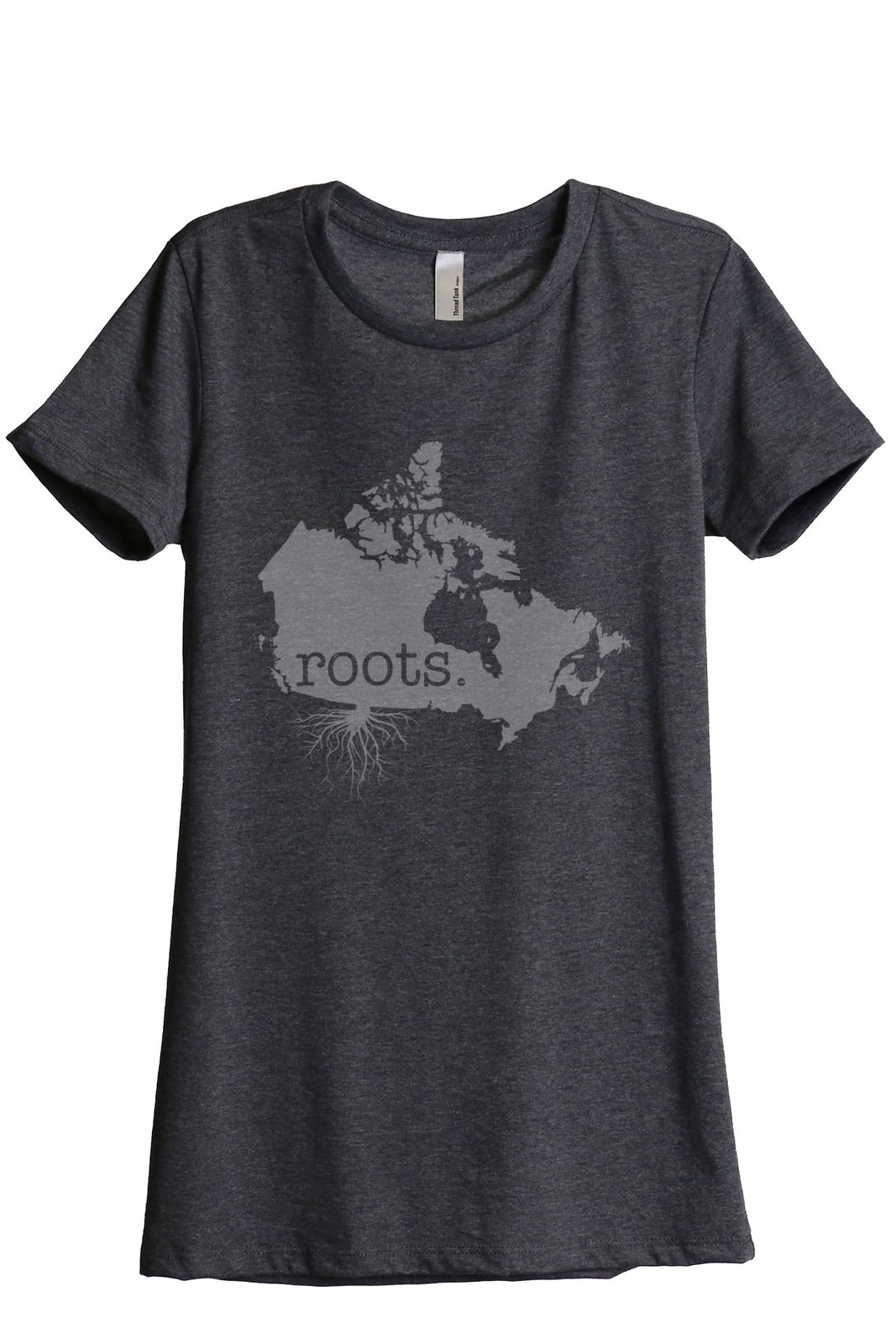 Image of Thread Tank Home Roots Canada Women's Relaxed T-Shirt Tee Charcoal Grey