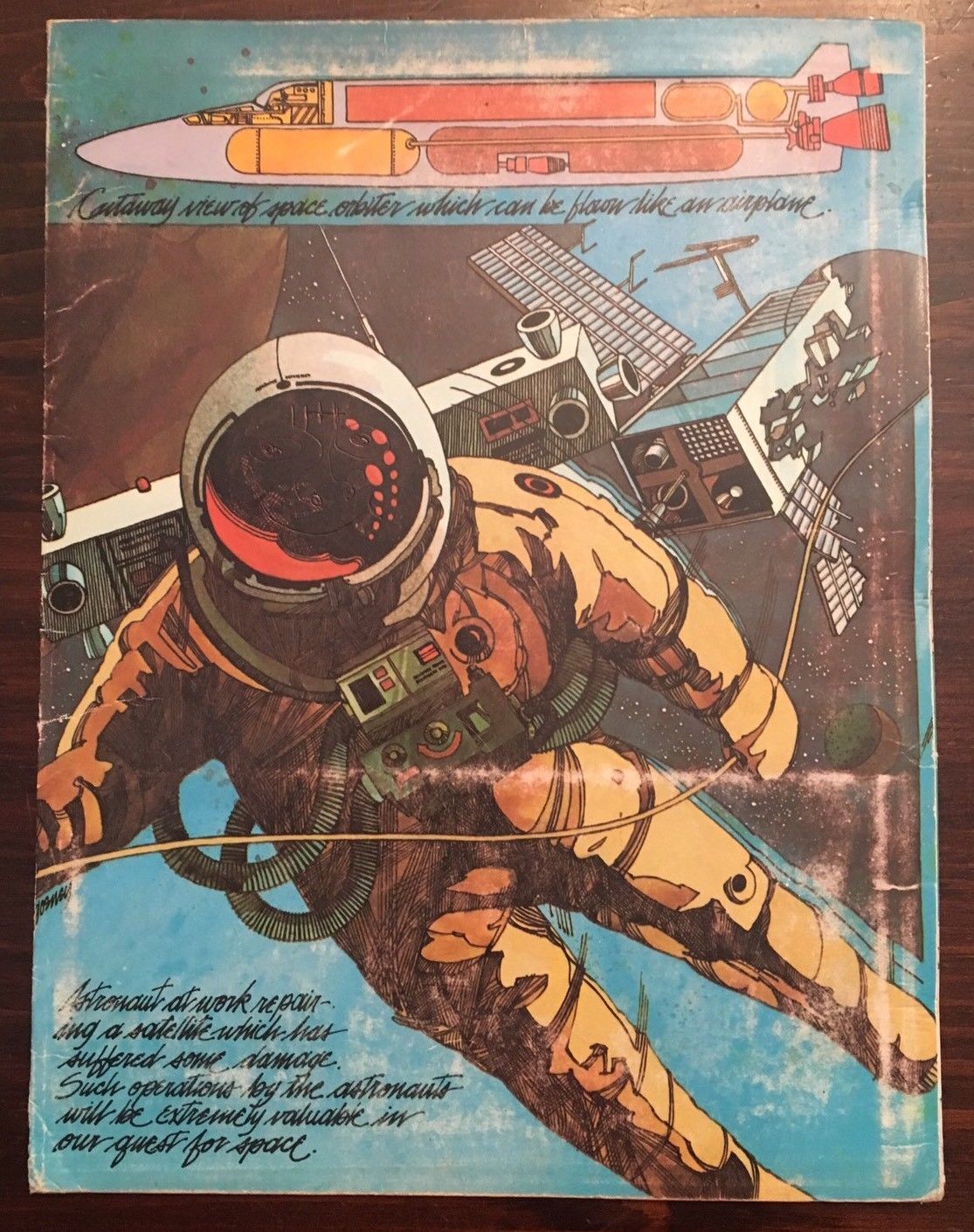 MEAD *1980s* 3Ring Binder w/ Folders Space theme astronaut clip board Binders, Notebooks