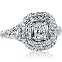 1.27 TCW Radiant Cut Diamond Engagement Ring Split Shank 18k White Gold - $2,078.01