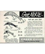 1957 Print Ad Nikie Fishing Lures Creek Chub Bait Co. Garrett,IN - $7.97